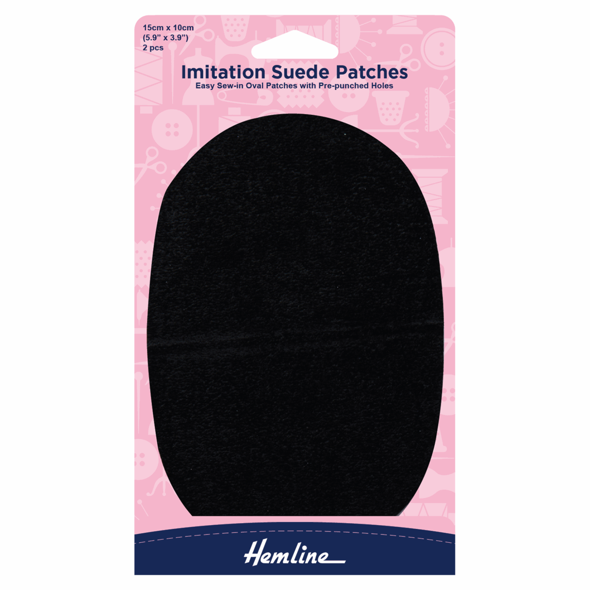 H699.S.BLK Black Immitation Suede - Sew On Patches..